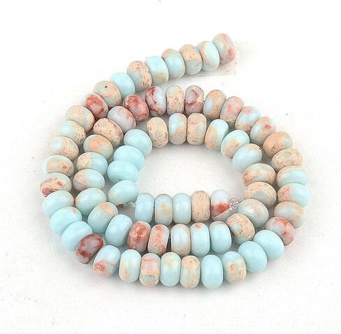 8x5mm Natural Stone Beads Gemstone Beads for Jewelry Making Supplies - Crystal Spacer Beads for Bracelets, Rondelle Abacus Beads for Craft(68-75pcs, 8x5mm, Mix) in Saudi Arabia