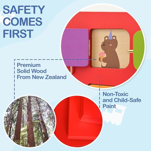 Monläurd® Wooden Airplane Activity Wall Panel for Kids, Sensory Wall Toy, Activity Cube, Wall Toys for Toddlers 1-3, Playroom Toys, Daycare Furniture, Montessori Busy Board in Kuwait