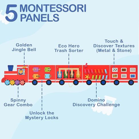 Monläurd® Wooden Airplane Activity Wall Panel for Kids, Sensory Wall Toy, Activity Cube, Wall Toys for Toddlers 1-3, Playroom Toys, Daycare Furniture, Montessori Busy Board in Kuwait