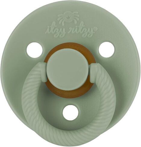 Itzy Ritzy Natural Rubber Pacifiers, Set of 2 – Natural Rubber Newborn Pacifiers with Cherry-Shaped Nipple & Large Air Holes for Added Safety; Set of 2 in Blossom & Rosewood, Ages 6-18 Months in Kuwait