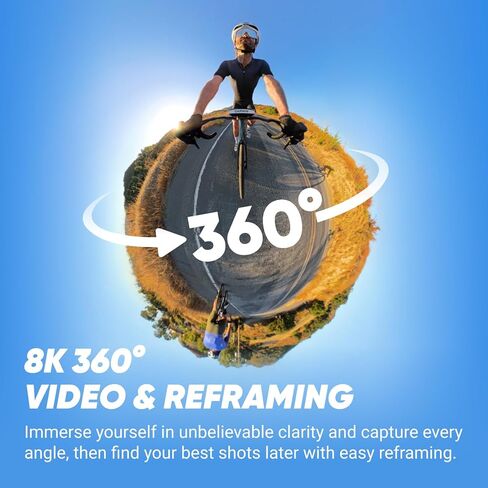 Insta360 X4 Premium Lens Guards Bundle - 8K Waterproof 360 Action Camera, 4K Wide-Angle Video, Invisible Selfie Stick, Removable Lens Guards, 135 Min Battery Life, AI Editing, Stabilization in Kuwait