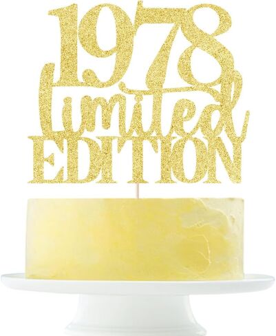 Limited EDITION 1963 cake topper 62th birthday happy birthday cake topper men and women cheer 62 years old handmade gold glitter cake decoration (1963) in Saudi Arabia