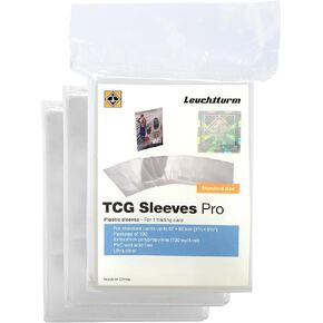 Lighthouse - Clear Card Card Sleeves Pro لبطاقات الحجم القياسية - التحميل العلوي ، قوي البولي بروبيلين 4 مل - حزمة من 300 - الحجم القياسي