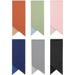6pcs مرجعية جلدية ، مرجعية مرجعية مربعة مربعية مرجعية ، علامات كتاب لإكسسوارات الكتب للنساء المعلمين معلمي قراءة عشاق الكتب اليدوية اللطيفة العشاق