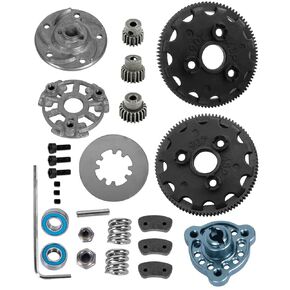 90T 48P Spur Gear with 17T 19T 21T Pinions Gear & Slipper Clutch Upgrades Part for 1/10 Slash Rustler Stampede Bandit 2WD VXL,90T Spur Gear,Titanium