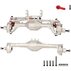 1/10 CNC Aluminum Alloy Integrated Front & Rear Portal Axle for SCX10 II Element Enduro GEN8 RGT EX86100 90046 90047 RC Crawler Upgrade Part (Silver)