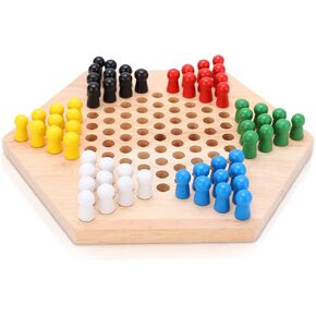 مجموعة ألعاب المداخن الصينية الخشبية ، لعبة Chechers Checkers Checleslity Cheghers Classic Classic Strategy Family Board Game للأطفال والبالغين 7.8 بوصة