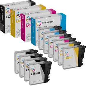 بدائل خرطوشة الحبر المتوافقة مع LD LC61 (4 أسود ، 2 سماوي ، 2 أرجواني ، 2 أصفر ، 10 عبوات)