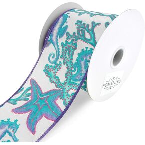 Homford Seahorse ، Starfish ، والشريط السلكي المرجان ، 2-1/2 بوصة ، 10 ياردة (أزرق)