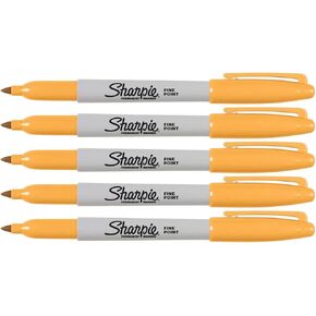 Sharpie Warmer Orange Markers, Fine Point Tip, Permanent Markers, 5-Count
