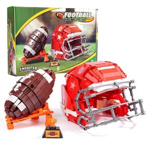 Ideas American Football Building Blocks Set, Compatible with Lego, Rugby Stadium Model with Helmet, Creative Toy for Sports Fans, Athletes, Educational STEM Fun for Kids 8+ and Adults 1038PCS