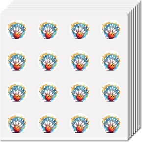 Creatcabin 128pcs ملصقات البولينج الملصقات الرياضية المخططات الرياضية ملصقات خوذة ملصقية ملصقية مقاومة للماء مستديرة النقطة الكارتون شارات العلامات السائبة للسردة الحرف الحرف الزجاجات.
