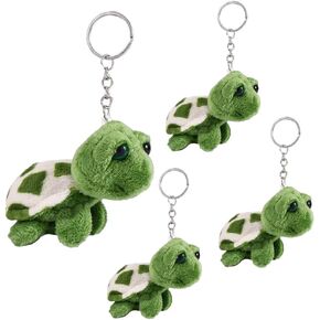 4 Pcs Green Mini Sea Creatures Turtle Doll Keychain Gift Plush Key Ring Cartoon Bag Pendant Auto Animal Keychain Decoration Plush Automobile Keychains Trim Stuffed Animals Car Keychains