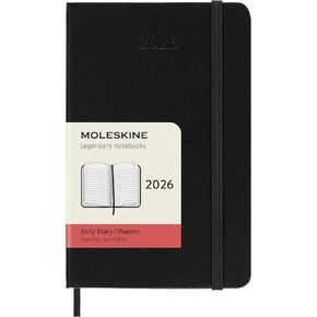 Moleskine Classic 12 شهر 2026 Daily Planner ، غطاء صلب ، جيب (3.5 "× 5.5") ، أسود ، 400 صفحة