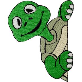 Sneaky Turtle patch, animal patch, Turtle patch, Tortoise patch, Cartoon patch, Kids Patch Embroidered Iron on Sew on Patch Badge for Clothes etc. 8x6.5cm