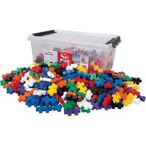 PLUS PLUS BIG - Open Play Set - 600 Piece in Storage Tub- Basic Color Mix, Construction Building Stem Toy, Interlocking Large Puzzle Blocks for Toddlers and Preschool