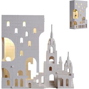 White Secret Realm No.9 Castle Building Block，Architecture Building Blocks（660PCS Gifts for Adults and Kids