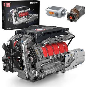 Mould King V8 Model Engine Kit for Adults, V8 Engine Building Sets, Mini Engine Toys Scale with Motor, STEM Project Building Kits, DIY Collectible Blocks for Boys (1169 Pieces) 10203