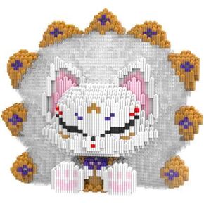 HONLANCH Animal Crystal Nine Tailed Fox Micro Building Blocks Set（7100PCS 25cm High Series） Gift for Adults and Kids