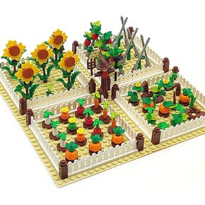 Farm Field Accessories Plant Flower Building Blocks Brick Playset Nice Addition for 6 Year Old Boys Girls Food Harvest Seasonal Building Kits for Boys Kids 6-8 -12