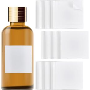 PH PandaHall 100pcs Bottle Labels Oil Printable Wine Sticker Glass Bottles Stickers for Blank Adhesive Label for Jar Tins Sealing Home Wedding 2.5x2.5 Inch, White