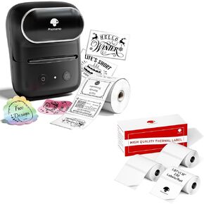 آلة صانع الملصقات Phomemo M108 مع 3 لفات 1.97 "x3.15" تسميات theraml ، 230 تسمية/لفة ، للباركود/العنوان/البريد/الشعار/الأعمال/العلامة الرئيسية