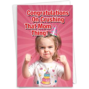 NobleWorks Funny Birthday Mother Greeting Card (Mother) with 5 x 7 Inch Envelope (1 Card) Mom Lick Beaters C9866BMG