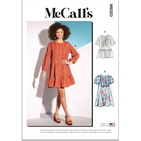 McCall's Misses 'Tunic and Dresses Sewing Kit ، تصميم رمز التصميم M8320 ، أحجام LRG-XLG-XXL