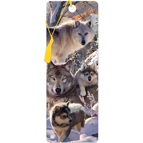 Bookmark - Winter Wolves from Deluxebase. A Wolf Book Marker with lenticular 3D Artwork Licensed from Renowned Artist David Penfound