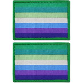 QQSD 2 Pack Vincian Pride Flag Patch MLM Men Love Mens Milities Tactical Patches with Hook and Loop Stloper