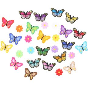 30 PCS Flowers Butterfly Iron on Patches Sunflowers Iron on the Seques Patches Butterfly Patches for Arts Crafts DIC ، الجينز ، السترات ، تي شيرت ، ملابس الأطفال ، حقيبة ، أغطية ، مصنعة الفنون صنع الخياطة