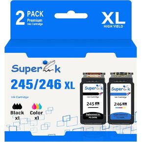 Remanufactured Ink Cartridge Compatible for Canon PG-245XL PG-245 XL CL-246XL CL-246 XL for Pixma MX490 MG2522 MG2525 MG2922 MG3022 MG3029 TS3120 TS3122 (Black 1 Pack, Tri-Color, 1 Pack)