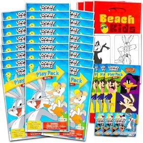 Looney Tunes Mini Party Favors مجموعة للأطفال - حزمة مع 24 Acme Bugs Bunny Play Packs ، صفحات التلوين ، الملصقات ، المزيد (لوازم حفلة عيد الميلاد)