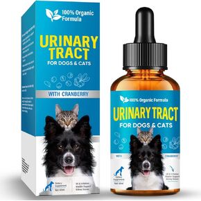 Cat & Dog UTI Treatment 60ml, Natural Cranberry & Herbal Supplement for Urinary Tract, Kidney & Bladder Support, Prevents Incontinence & Bladder Stones, Promotes Renal Health