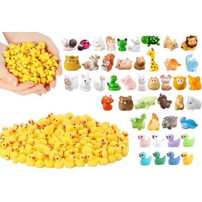 145pcs ميني راتنجات البط حيوان ميني راتنج ، 45 أنماطًا حيوانات راتنج صغيرة صغيرة مصغرة بلع بلوك ملحقات ديكور ديكور مصغرة من ألعاب الحوض المصغرة.