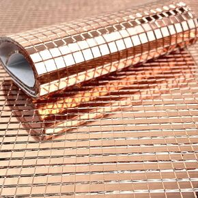 2400pcs Self-Adhesive Mini Rose Gold Square Glass Decorative Craft DIY Accessory Mirrors Mosaic Tiles 5mm by 5 mm