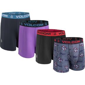 Volcom Mens Boxer Briefs 4 Pack Poly Spandex Performance Boxer Briefs Underwear