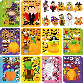 CH HAICHENG 40 SHOTES HALLOWEEN FACHERS ، Halloween Make A Face Factors ، Halloween Party Favors for Kids