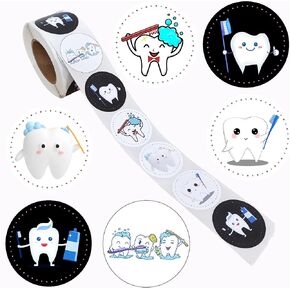 Oringaga 500 Tooth Party Decorations Teeth Roll Stickers Teeth Themed Birthday Baby Shower Gender Revealed Party Decorations Supplies Decor DIY Sticker Labels