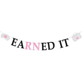 حصل Pink على لافتة IT IT ، راية ممرضة ، لافتة التخرج الممرضة ، تهانينا RN Banner ، 2024 زخارف التخرج الممرضات ، لوازم تخرج المدارس التمريض