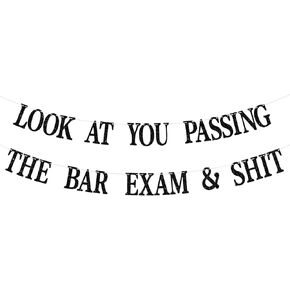 Congrats Lawyer Grad Banner, Future Lawyer, Passed the Bar Exam Banner, Glittery Class of 2025 Law School Graduation Party Decorations Backdrop Gifts