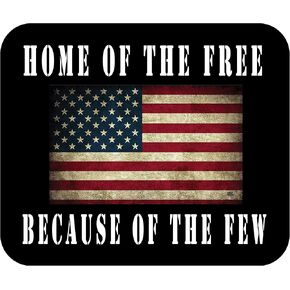 Rogue River Tactical Patriotic Home of The Free USA Flag Mouse Pad Mat Mousepad for Laptop PC Gaming Home or Office