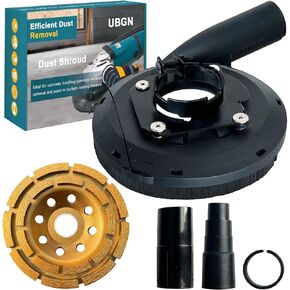 Dust Shroud for Angle Grinder 4.5 inch and 5 inch, Dust Extraction Surface Grinding Shroud, Diamond Concrete Grinding Wheel 4.5 inch