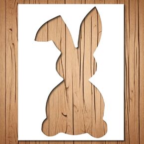 Bunny Rabbit Stencil Template - Reusable Easter Rabbit Bunny Stencils for Painting on Wood, Glass, Wall, Rock, Walls, Canvas, Glassware, Spray Painting, Airbrushing (8.5 x 11)
