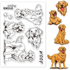 Globleland Dogs Clear Clear Cartoon Dogs Silicone Clear Stamp Seals Animals Transplent Stamps for DIY Scrapbooking Cards Making Photo Photo Journal