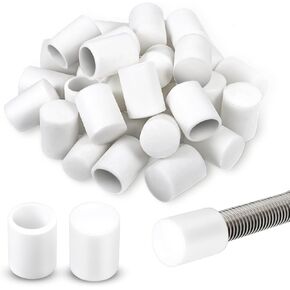 40 Pcs Door Stop Caps, 0.39 Inch Door Stoppers Rubber Tip Replacement, Rubber Door Stopper Bumpers, White Door Stop Bumper Tips, Door Stopper Tips Caps for Door Wall Protection (White)