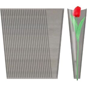 silllule 50Pcs Brown Single Rose Sleeve Floral Wraps Bags,Florist Wrapping Paper Sleeves for Bouquet,Single Flower Sleeve for Birthday Gift Mother's Day Birthday Valentines Day Wedding Decoration
