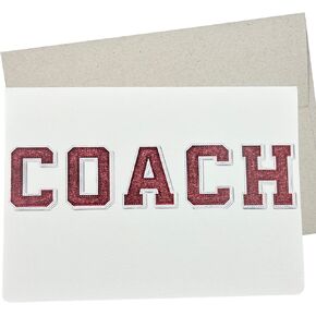 Coach Thank You Card, Coach Appreciation (7X5 Inches and Blank Inside for All Occasions) for soccer, baseball, football, dance, and field hockey - 273