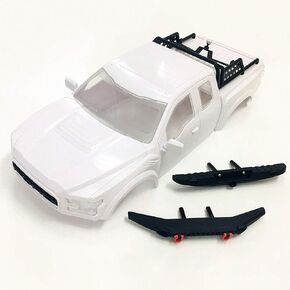 Kyx Racing TRX4 ABS RAPTOR صلب الجسم والمصد الخلفي الأمامي ورف الإطارات الاحتياطية 325 مم قشرة جسم الشاحنة الأبيض