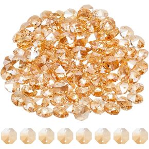 1 مربع 120pcs الزجاج أوكتاجون الخرزات الكثافة بريم كريستال حبة 14 ملم 2 ثقب الثورة الكريستال استبدال قطع الغيار حبات صنو